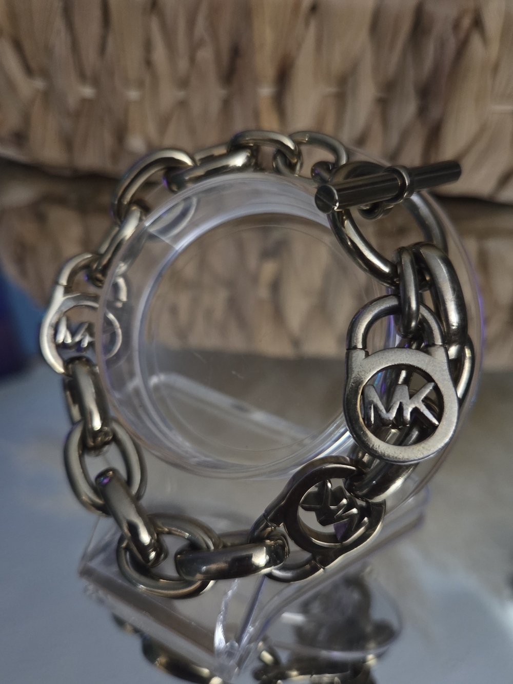 Michael Kors Chunky Gold Tone Toggle Chain Bracelet Luxe Statement Jewelry